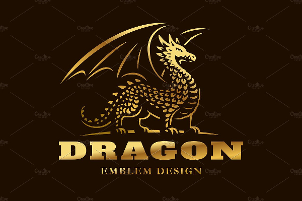 Golden Dragon Fantasy Logo Template