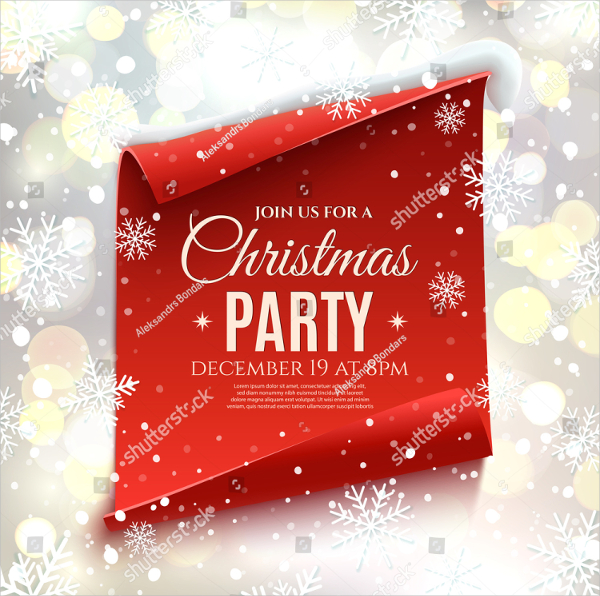 Merry Christmas Party Invitation Vector Illustration