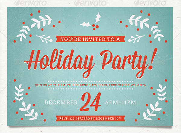 Retro Holiday Party Celebration Invitation Template