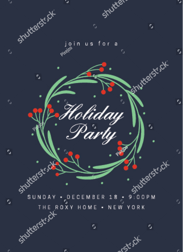 Clean Holiday Party Invitation Template