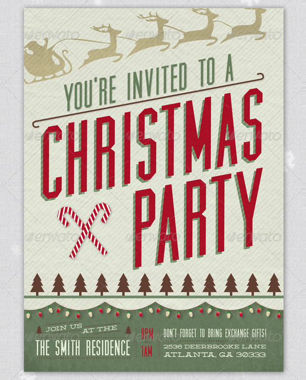 Modern Holiday Party Invitation Template