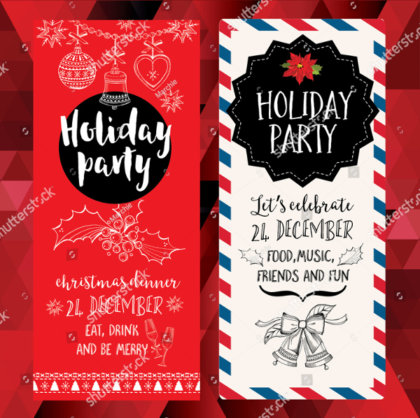 Vector Holiday Party Invitation with Toys