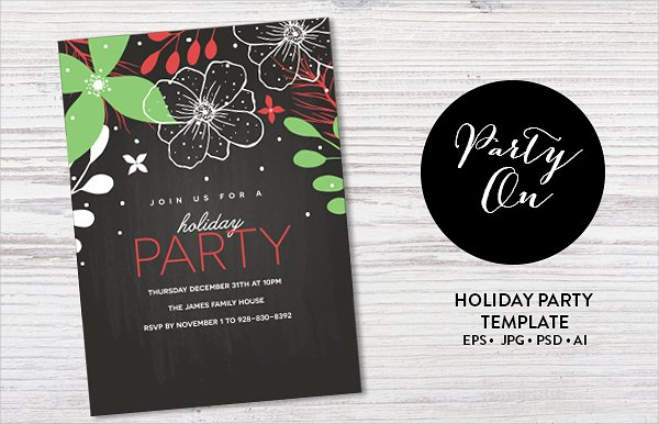 Popular Holiday Party Invitation Template