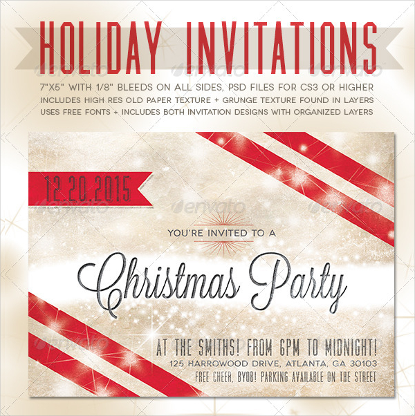 Fully Editable Holiday Party Invitations