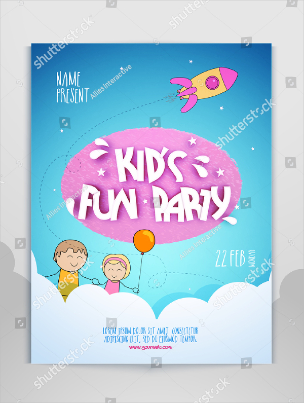 Kids Fun Party Celebration Flyer