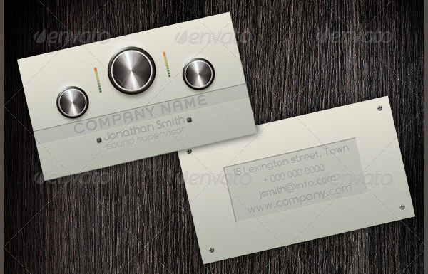 Clean Musician Business Cards