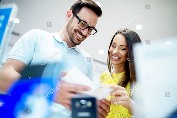 Happy Couple Looking Product  Template