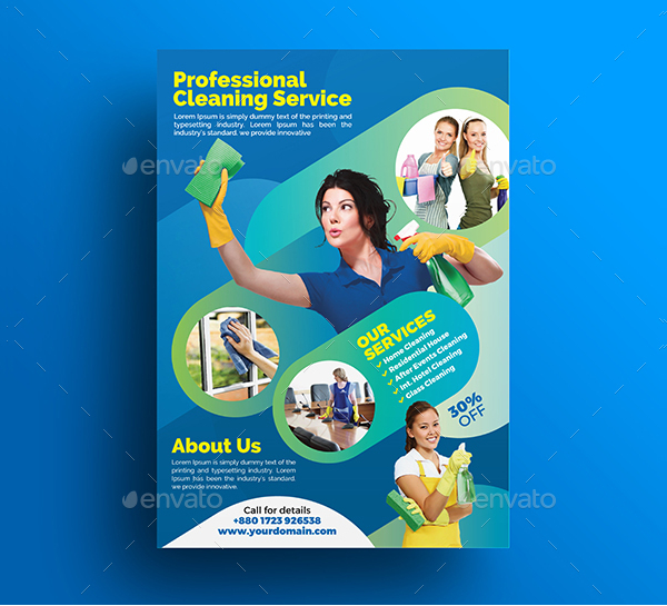 Professional House Cleaning Flyers Template