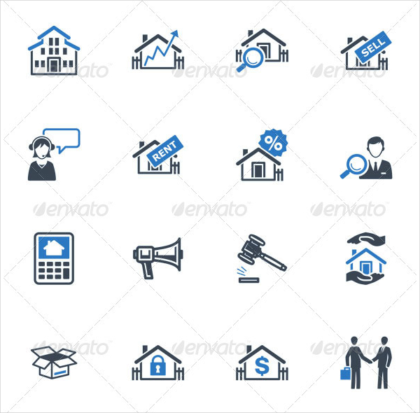 Real Estate Blue series Icons