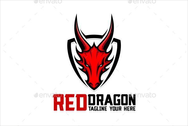 Dragon Red Logo Template