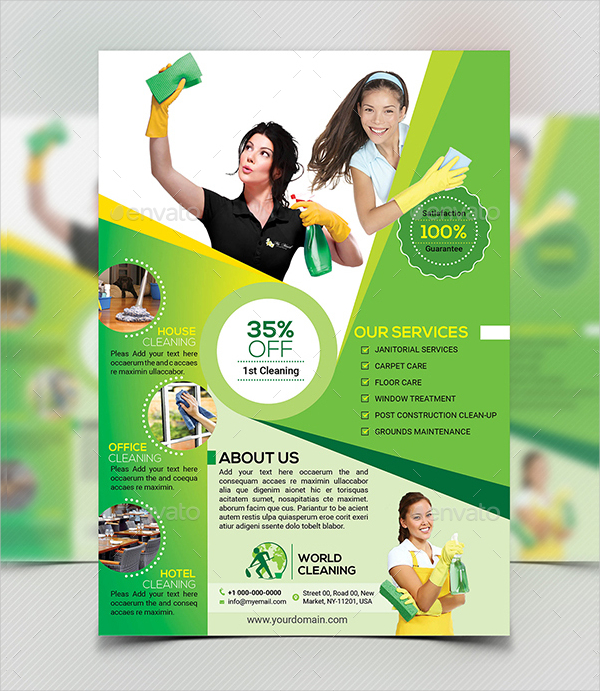 House Cleaning Flyers Free Premium PSD PNG Vector Templates