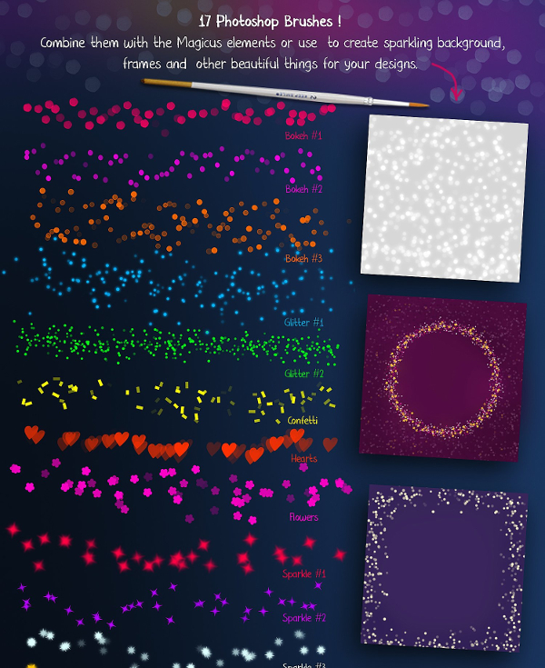 17 Star Color PSD  Brushes Pack