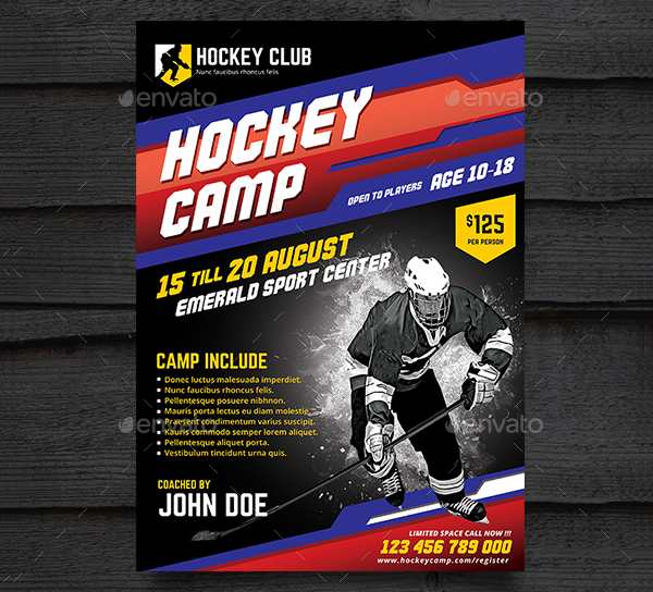 Youth Hockey Camp Flyer Template