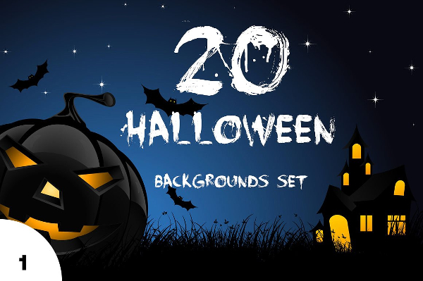 20 Halloween Scary Backgrounds Set