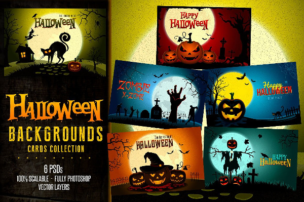 Halloween Landscapes Background Collection