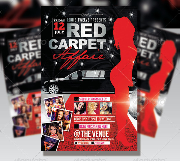 Red Carpet Affair Flyer Template