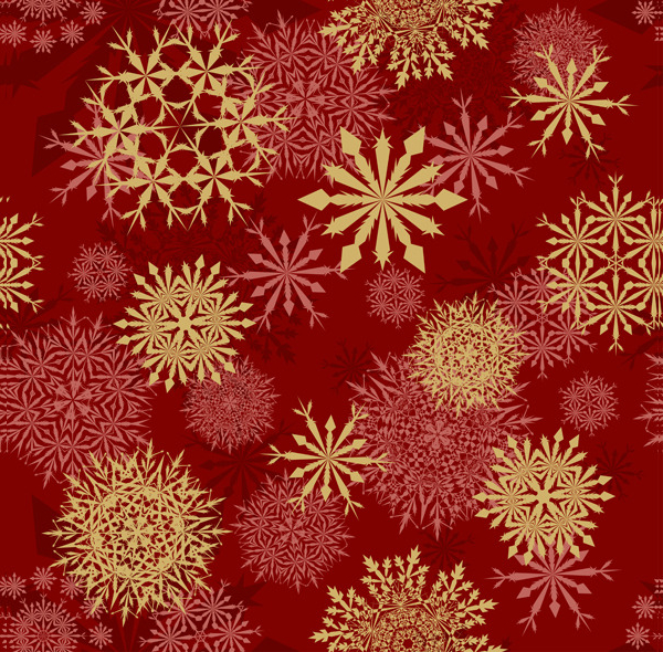 Abstract Snowflake Seamless Pattern Set