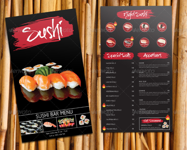Sushi Bar Design Menu Template