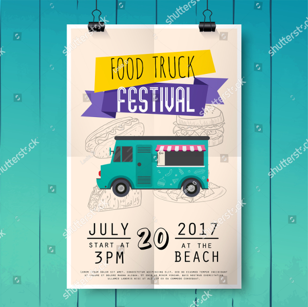 Vintage Food Truck Festival Flyer or Poster Template