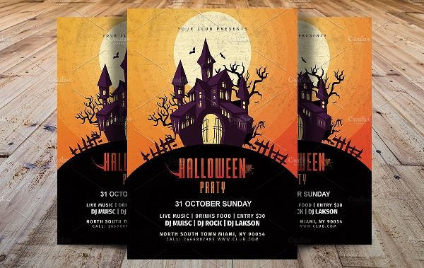 Vintage Halloween Party Flyer Template