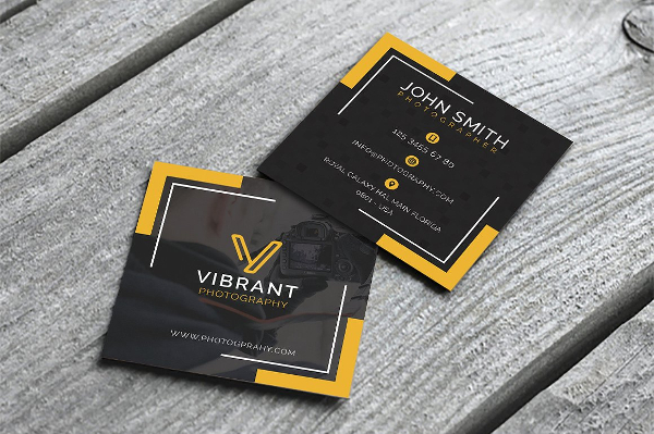 Attractive Square Photography Business Card Design