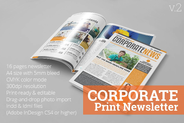 Corporate Print Newsletter Template