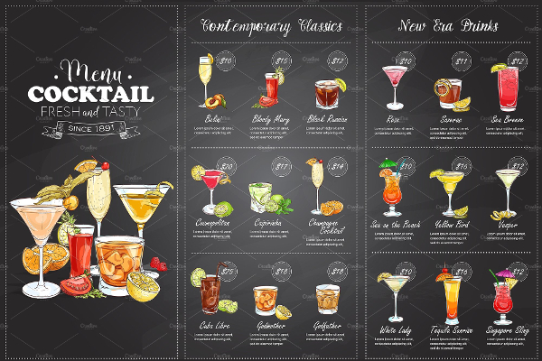23 Cocktail Menu Template Free Premium Psd Ai Vector Downloads