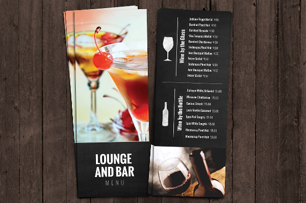 Bar and Lounge Drink Menu Template