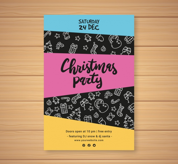 Colorful Invitation to a Christmas Celebration Free