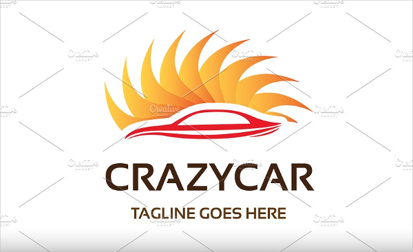 Crazy Car Dealer Design Logo Template