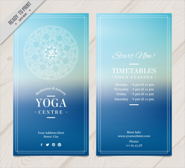 Free Blue Yoga Center Flyer