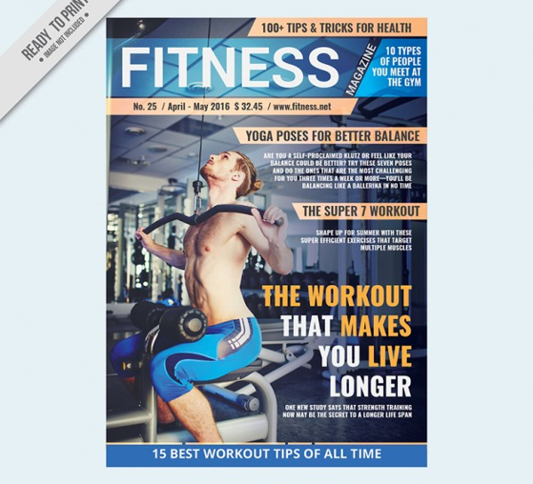 Free Fitness Business Magazine Template