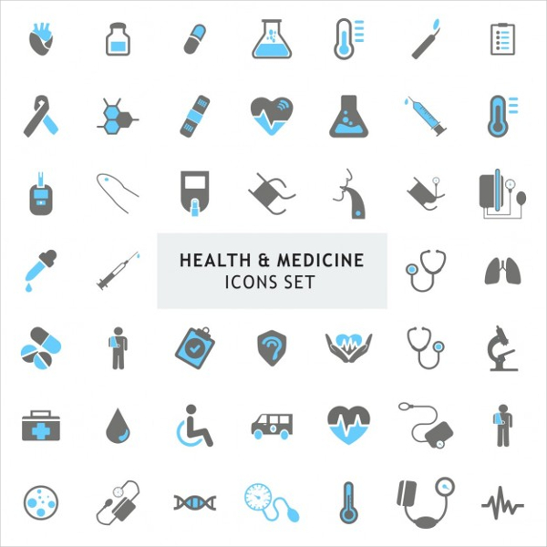 Free Vector Health and Medicine Icons Set