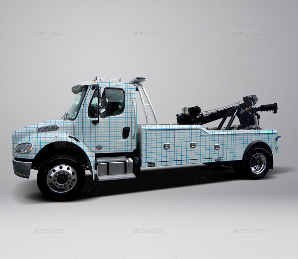 Freightliner Heavy Tow Truck Wrap Mockup