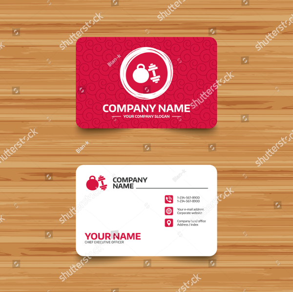Business Card With Dumbbell
