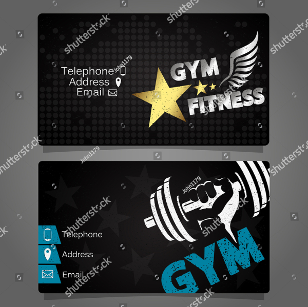 Business Card On Fitness Concept