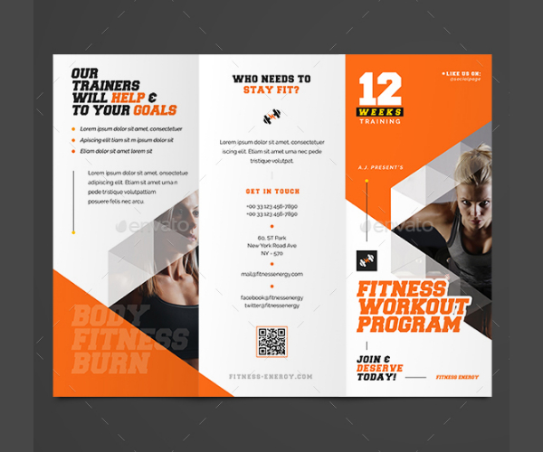 Trifold GYM Brochure Template
