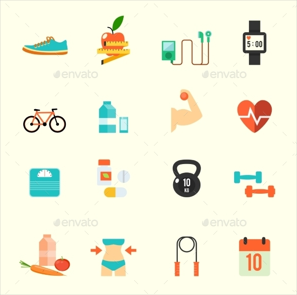 Fitness and Health Design Icons Background