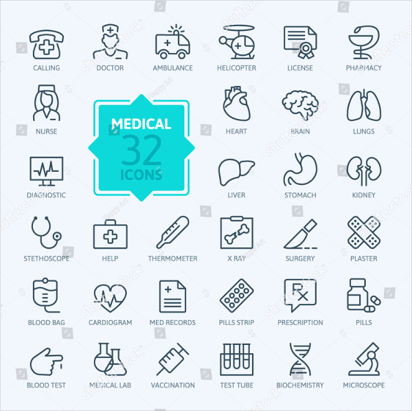 Thin Line Web Health Design Icons
