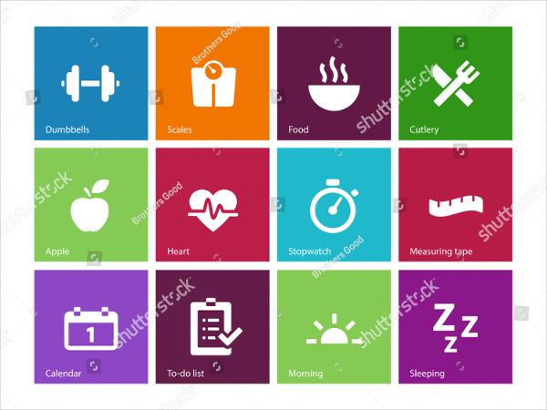 Colorful Health Care Icons Designs