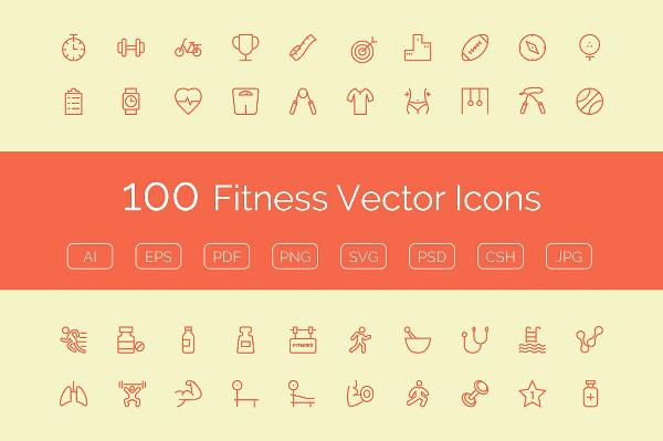 Health and Fitness Vector Icons