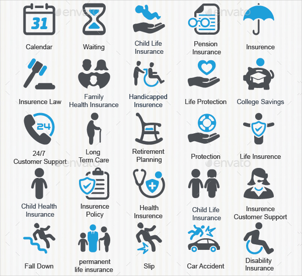 Beautiful Health Insurance Icons