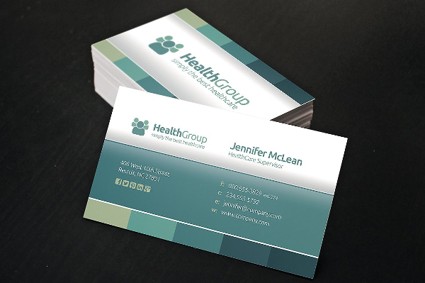 Health Group Business Card Template Design