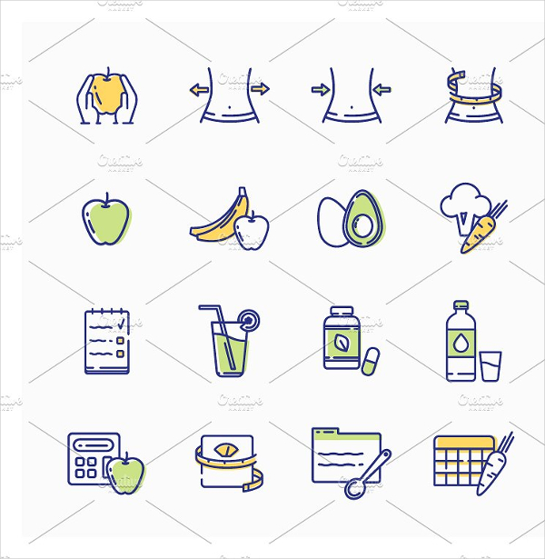 Healthy Lifestyle Icons Template