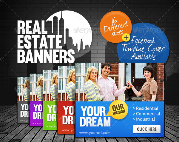 16 Different Sizes Real Estate Banner Set