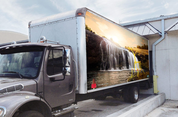 Realistic Box Truck Mockup Template