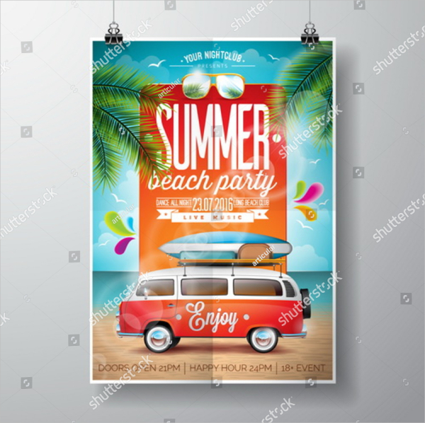 Tropical Summer Beach Party Flyer Design