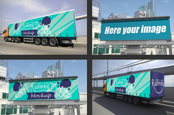 Printable Truck & Billboard Mockup