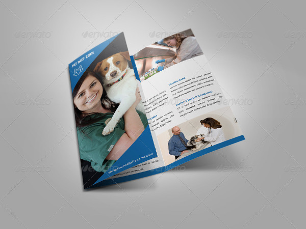 Veterinarian Clinic Trifold Brochure Template