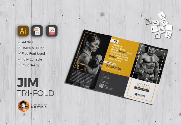 Fully Editable Gym Design Brochure